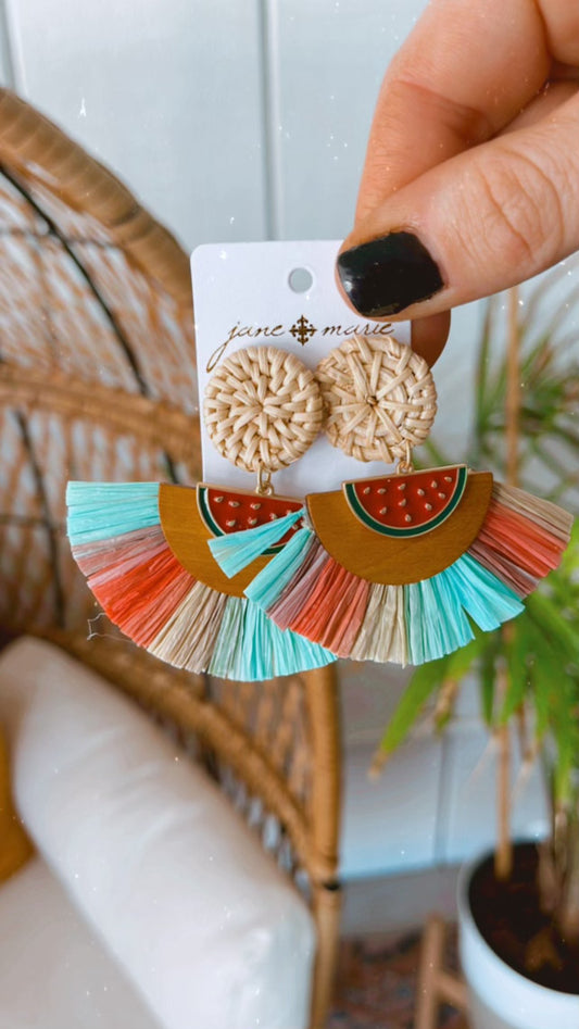 Watermelon Fan Earrings