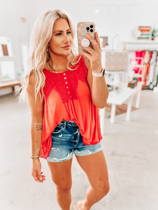 Sherri Vintage Coral Tank