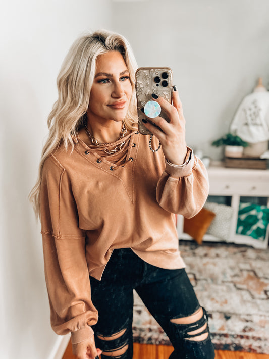 Ryan Laced Tie Pullover