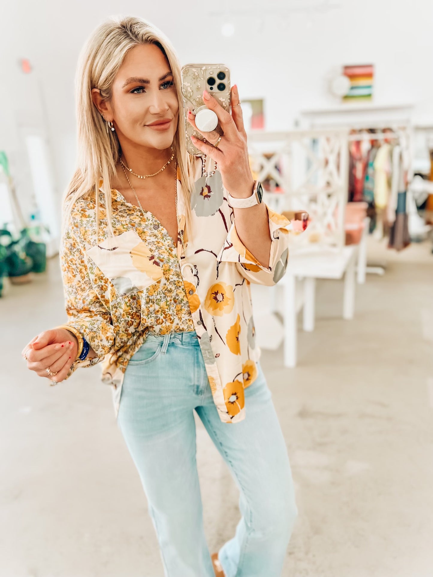 HayLee Button Up Top