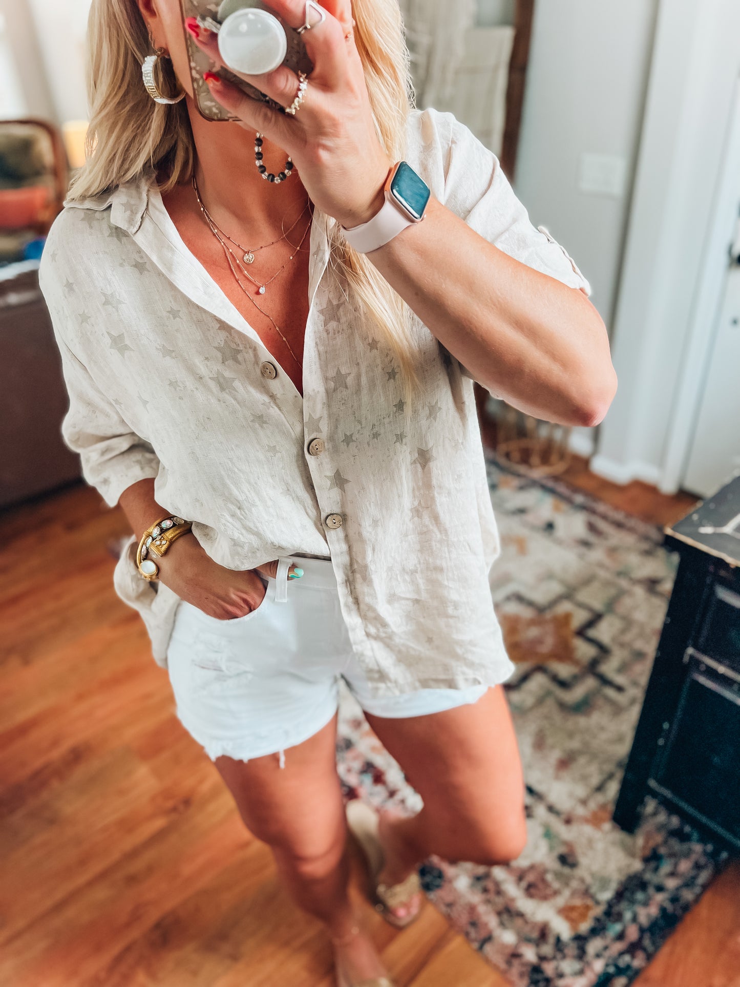 Cruz Star Linen Top