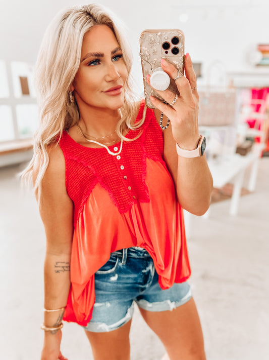 Sherri Vintage Coral Tank