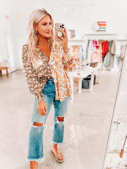 Honey Button Up Top