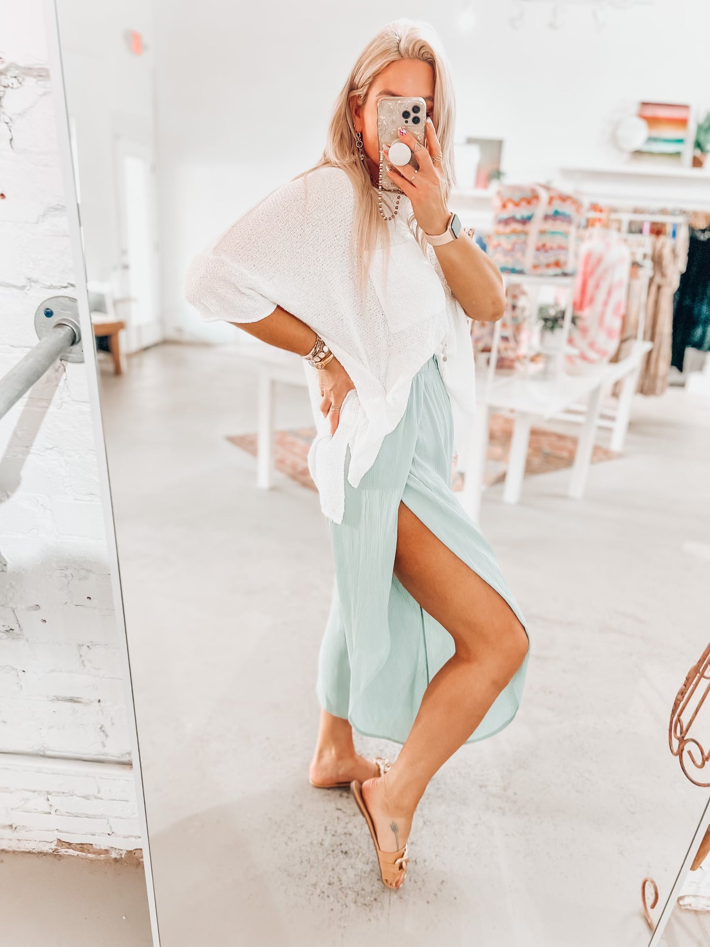 Luna Wide Leg Pants- Sage