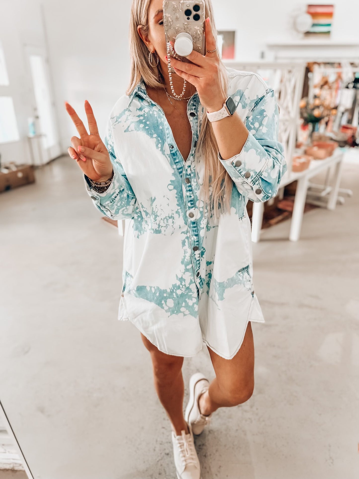 Francesca Bleached Denim Dress