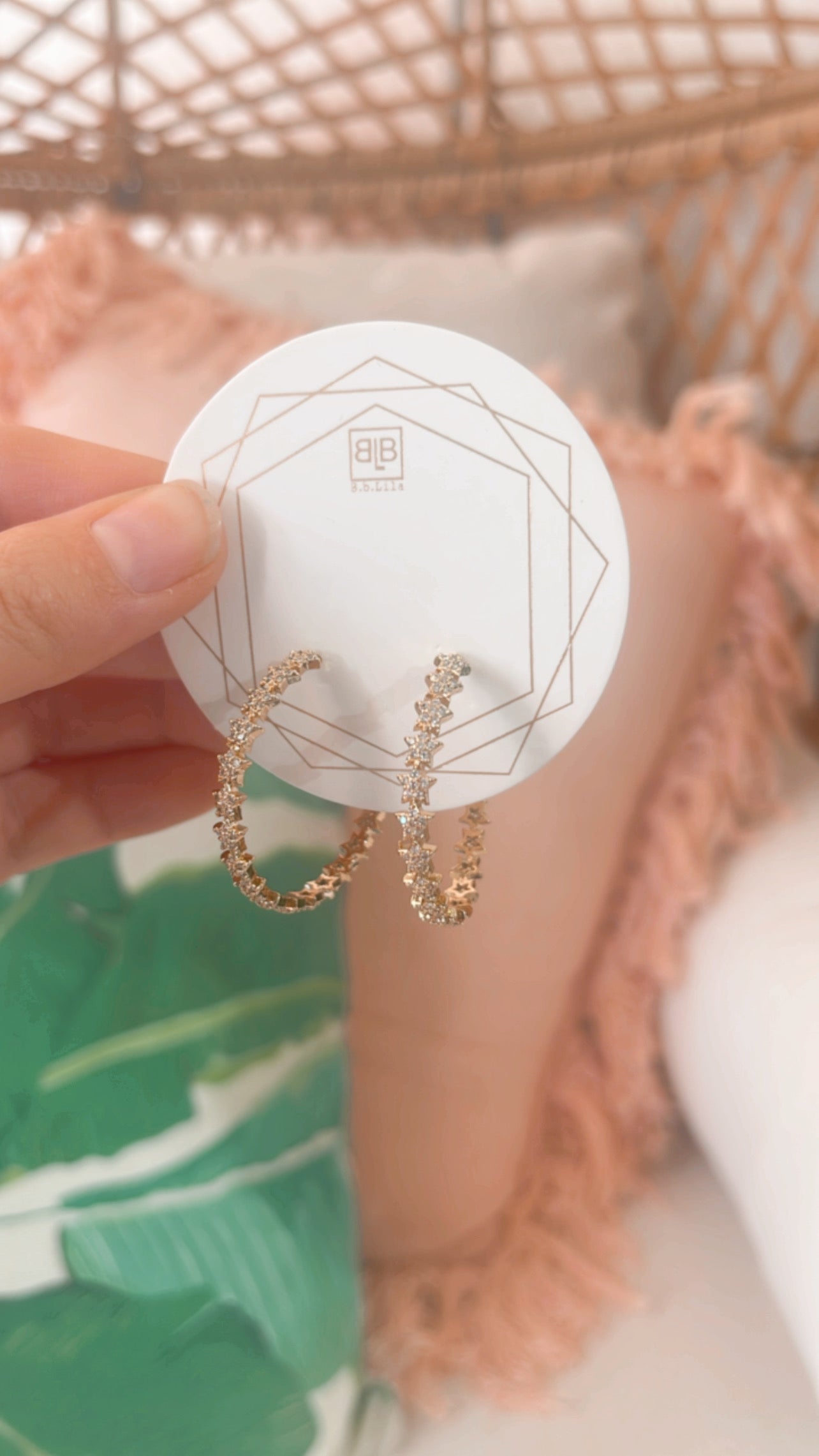 Star Embedded Hoops- Juliet