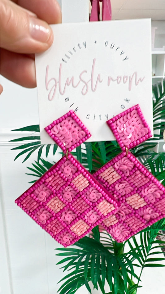 Pink Pot Holder Earrings