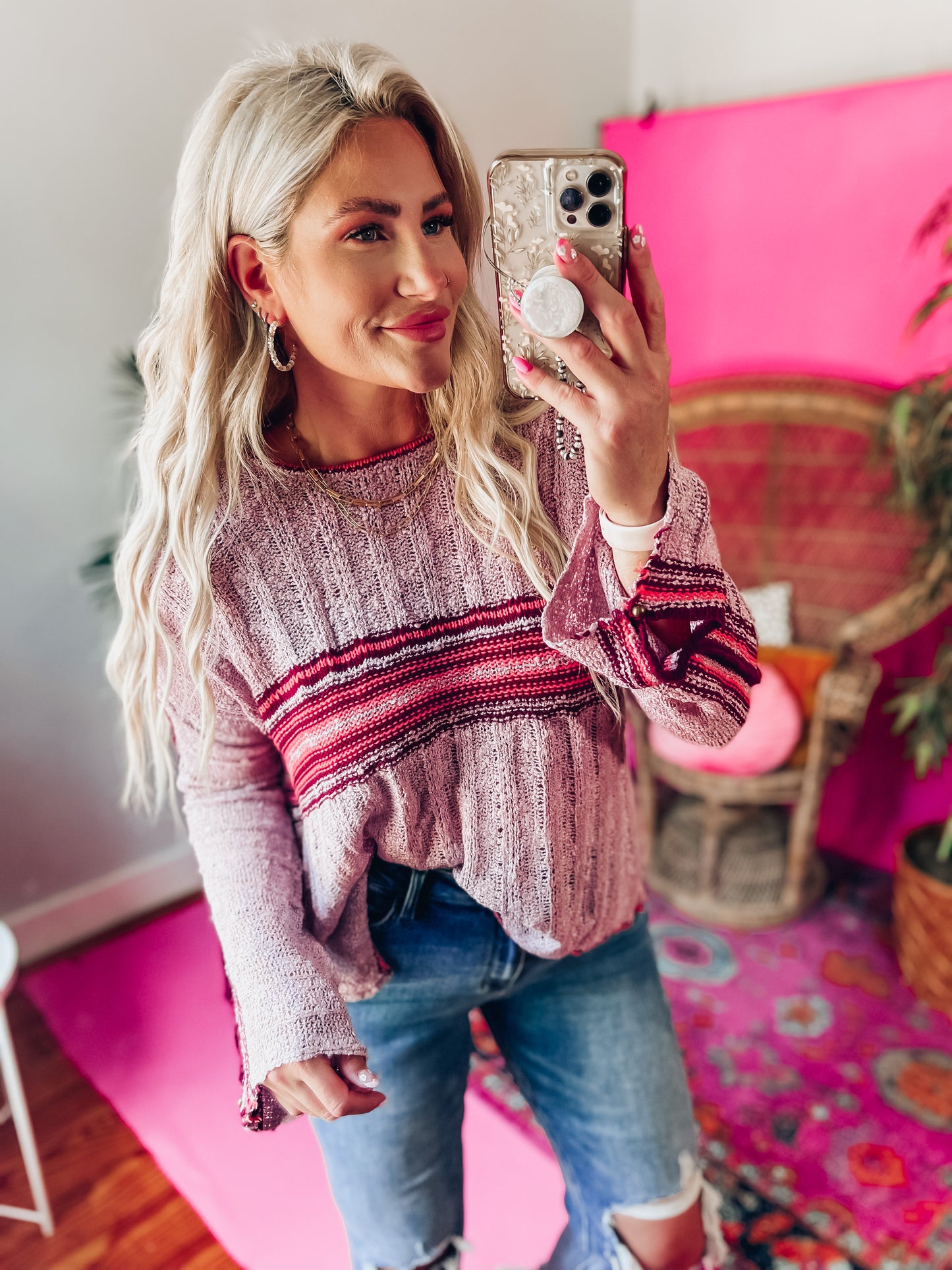 Coffee Date Striped Sweater