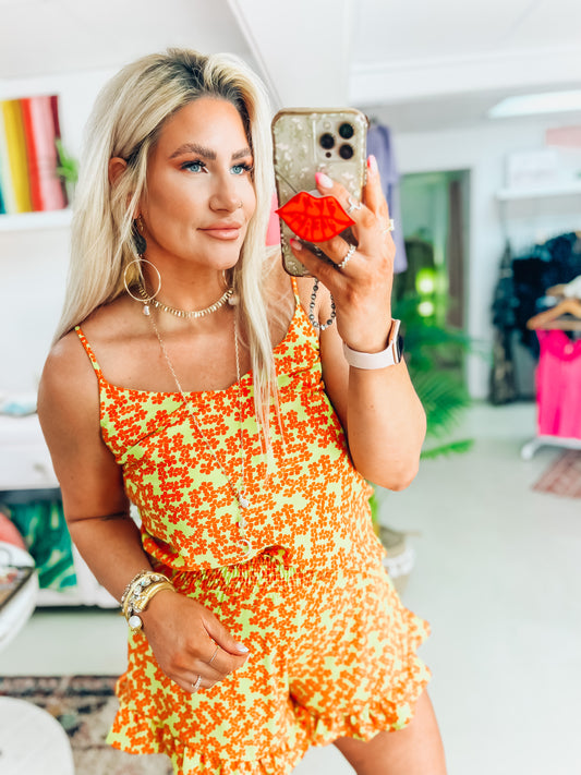 Sunny Lime Ruffled Shorts