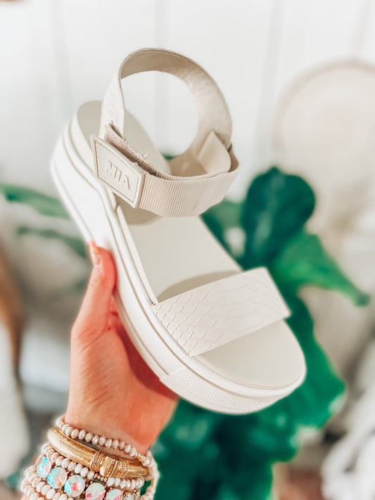 Odelia Platform Sandals- Ivory