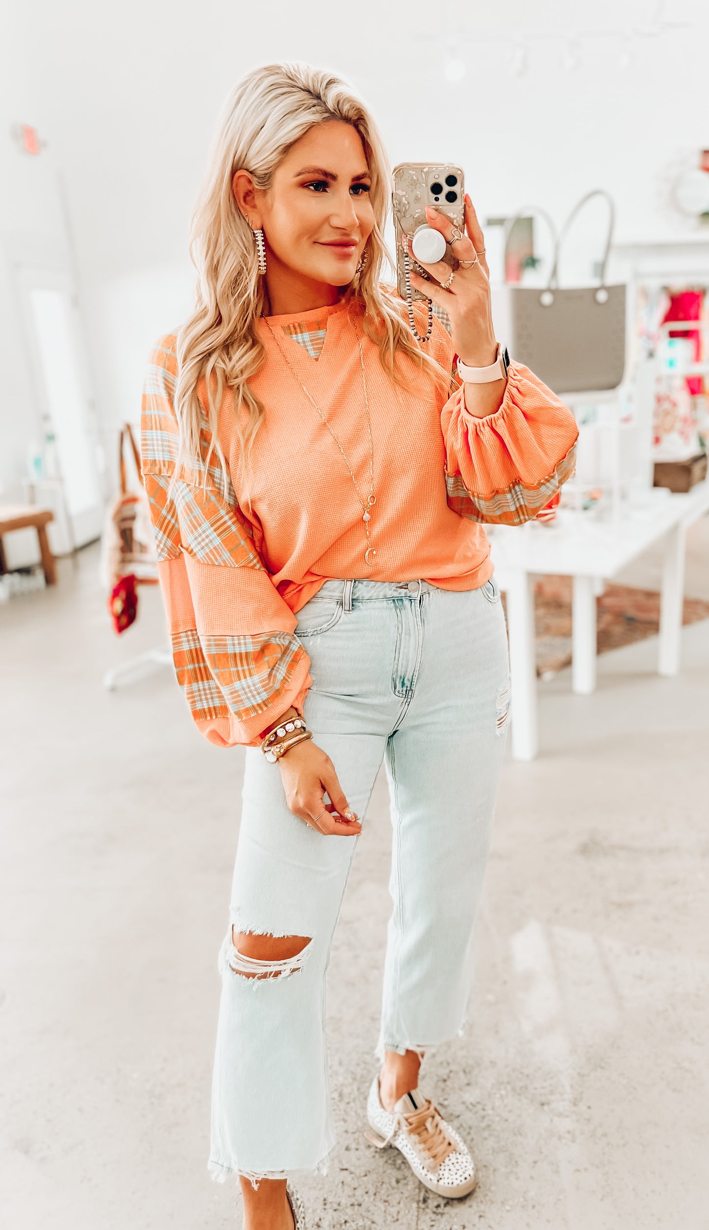 Katie Waffle Top