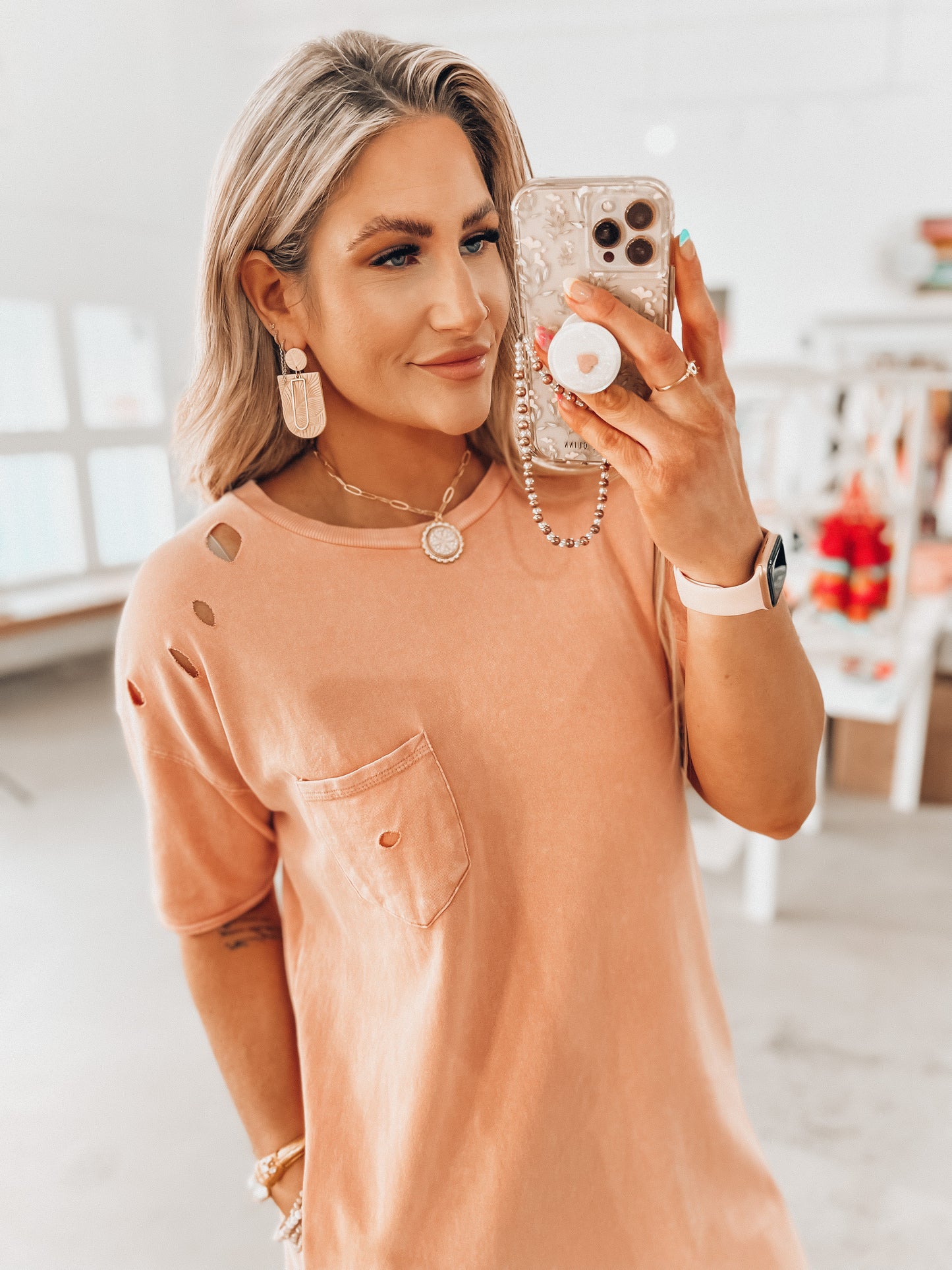 Lina Distressed T-Shirt Dress