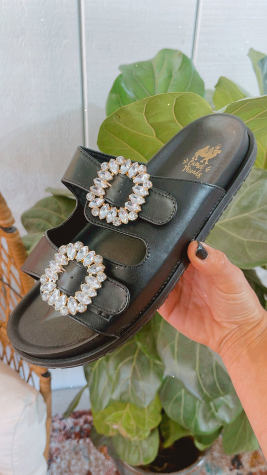 Gemma Bling Slides-Black