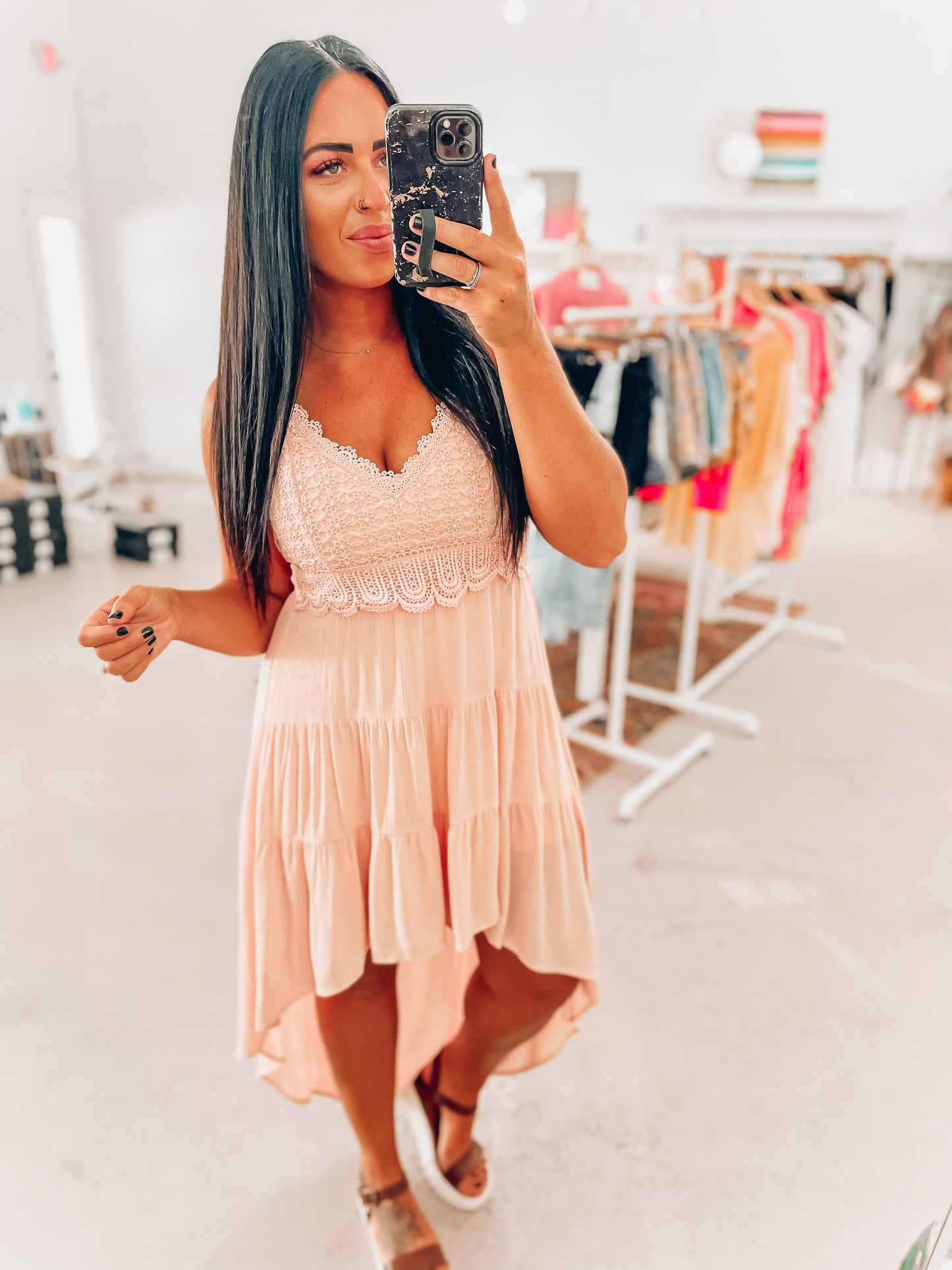 Lucy Blush Lace Dress