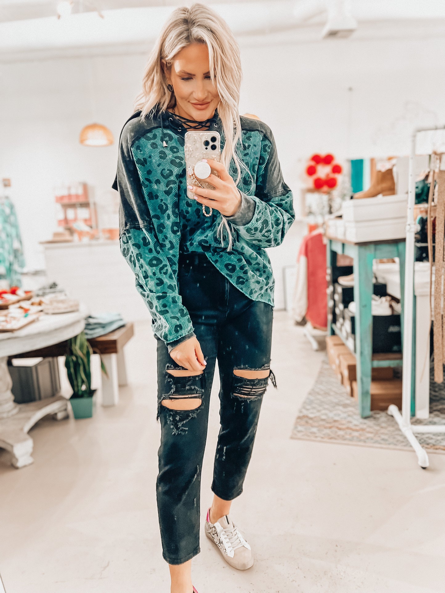Jolie Corded Lace Up Hoodie