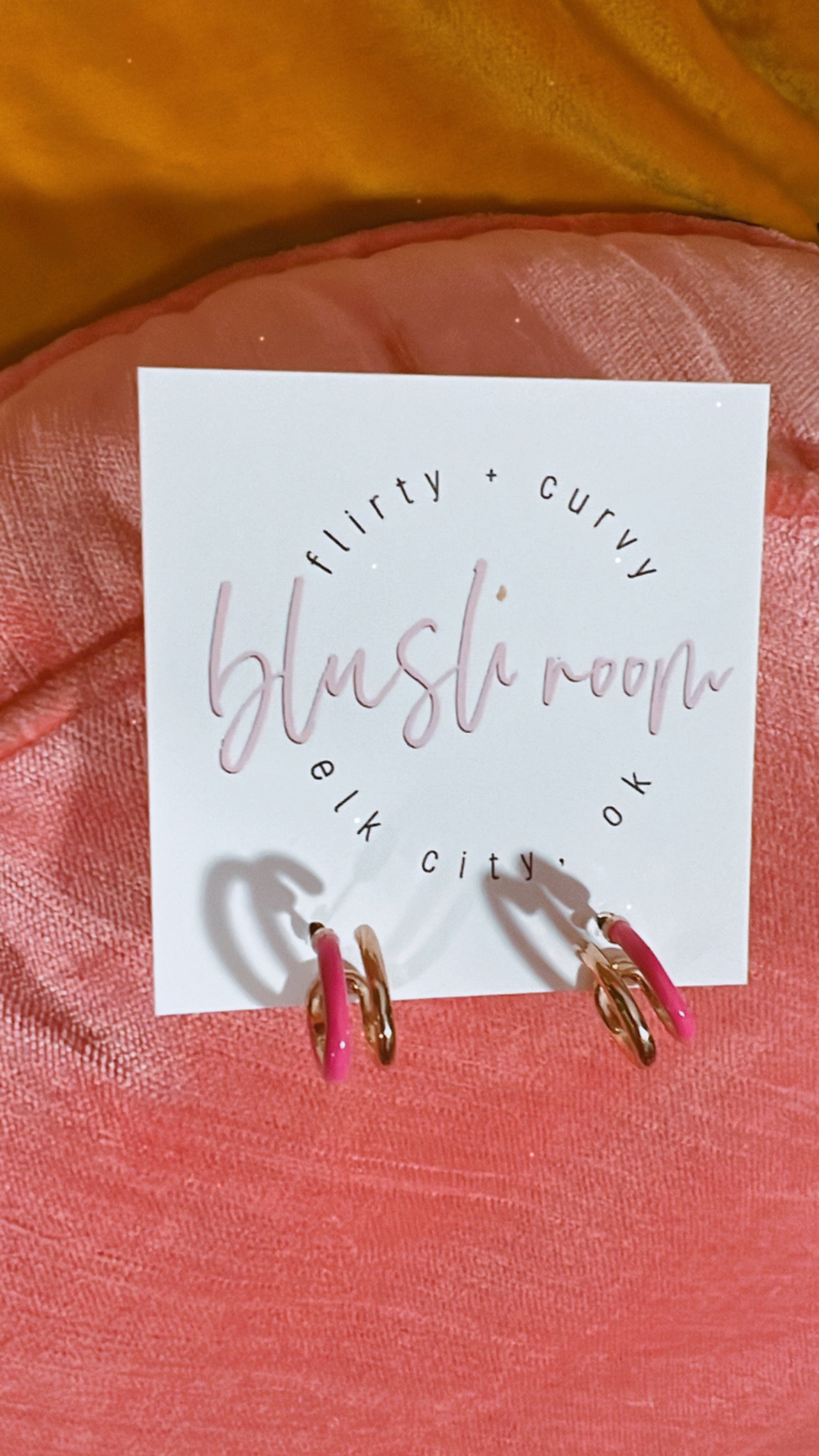 Hot Pink & Metal Hoops