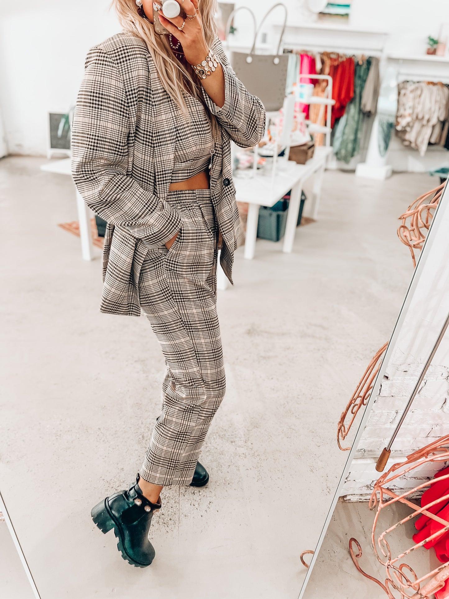 Boss B*tch Power Suit- Plaid