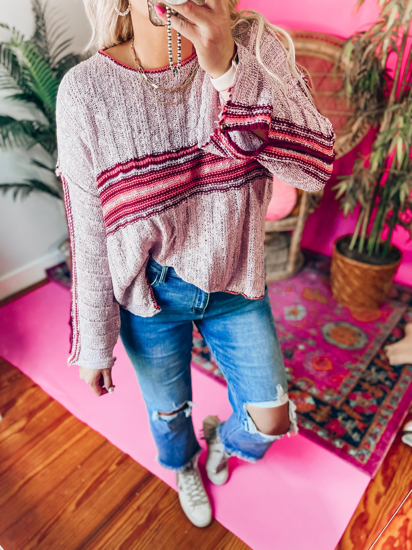 Coffee Date Striped Sweater