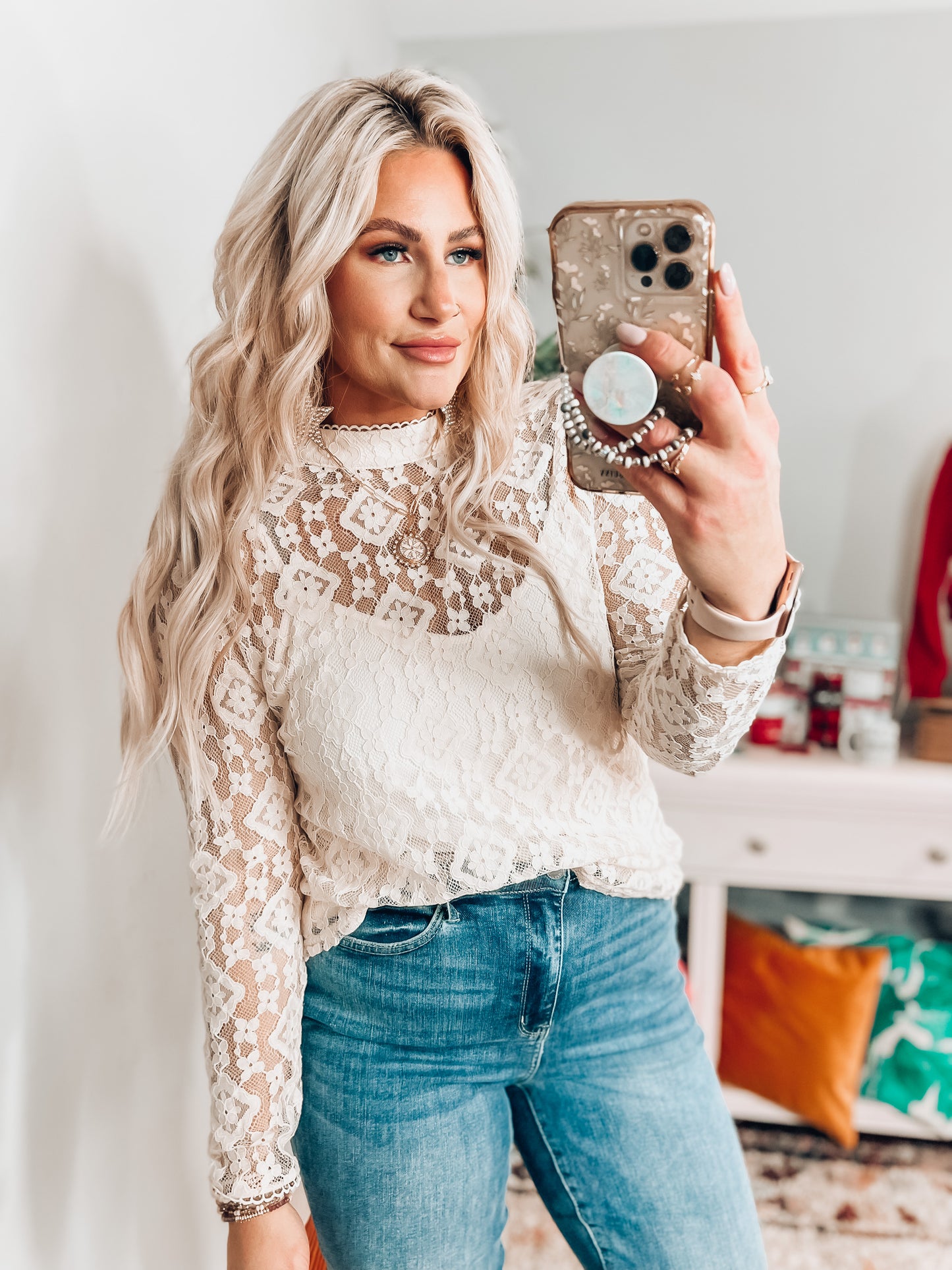Tiana Floral Lace Top