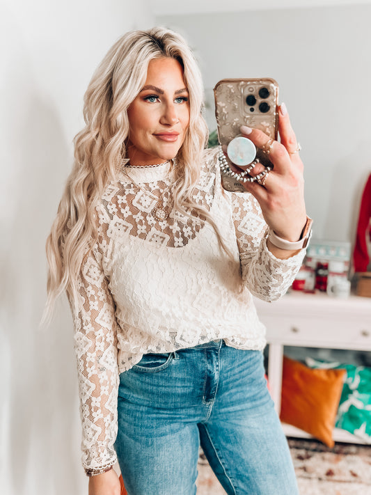 Tiana Floral Lace Top