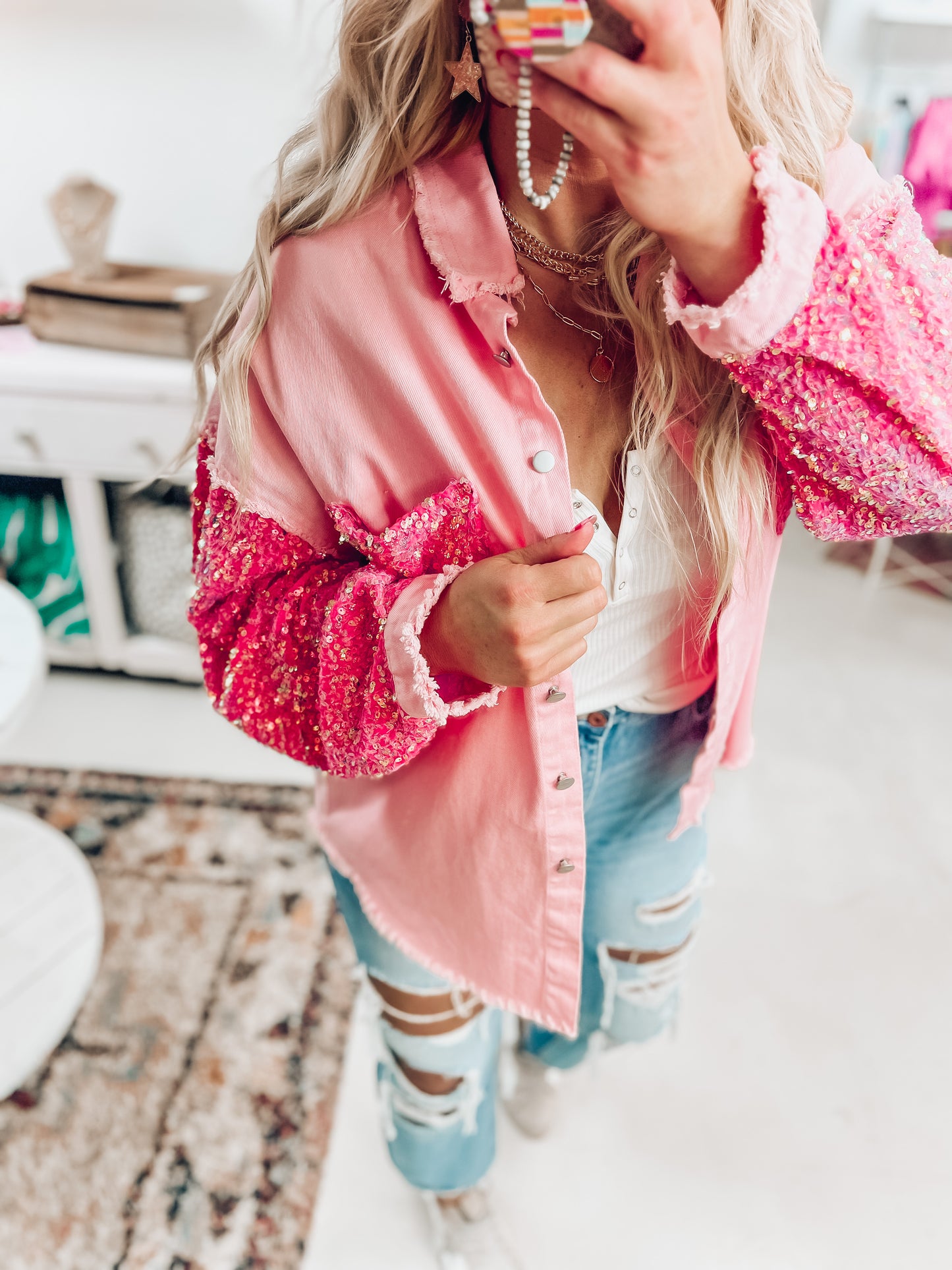Roxy Sequin Shacket
