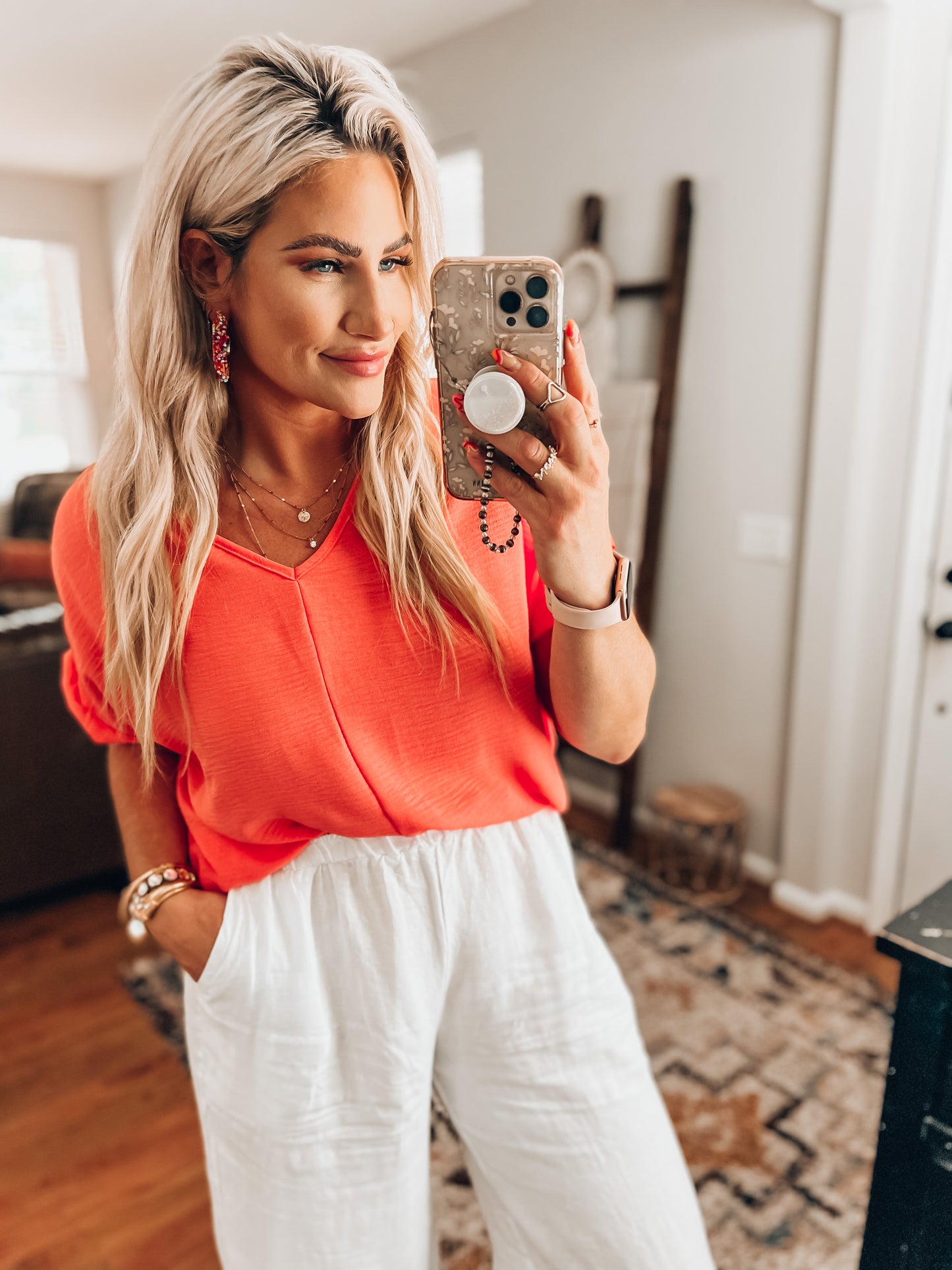 Maya Basic Top- Coral