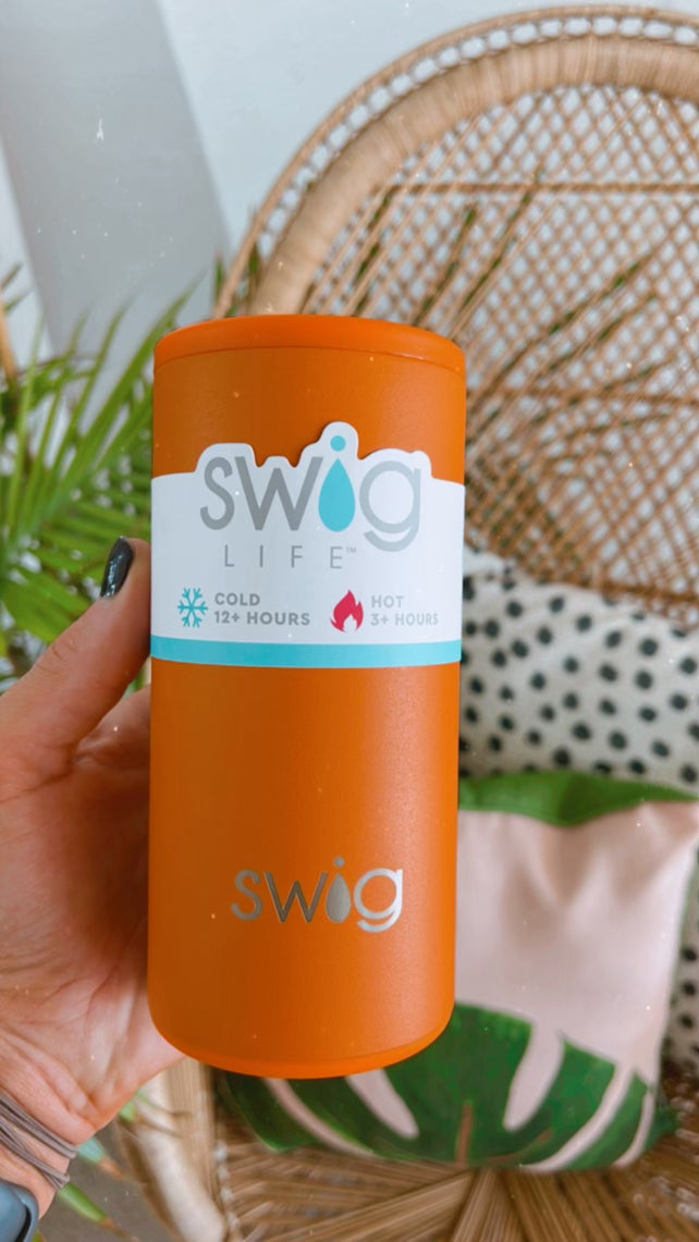 Swig Skinny Can Cooler-Matte Orange