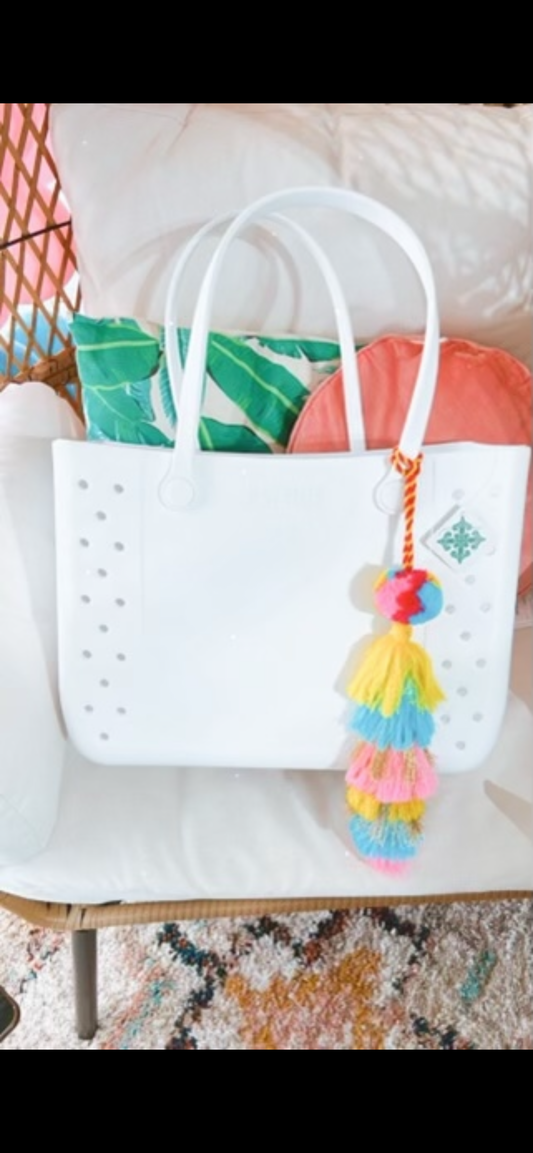 Jane Marie Tote- White Linen