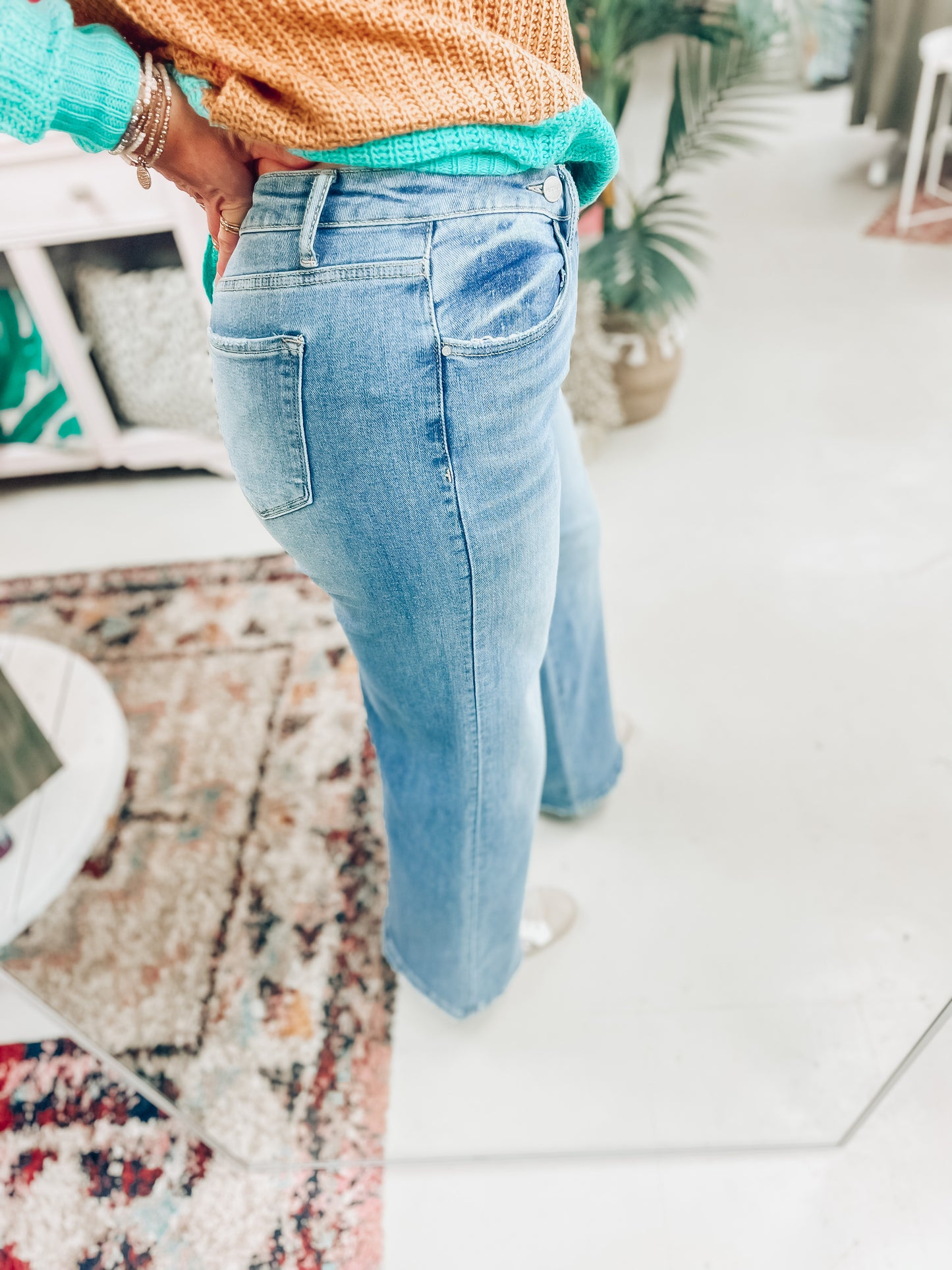 Quinn Crossover Wide Leg Jeans
