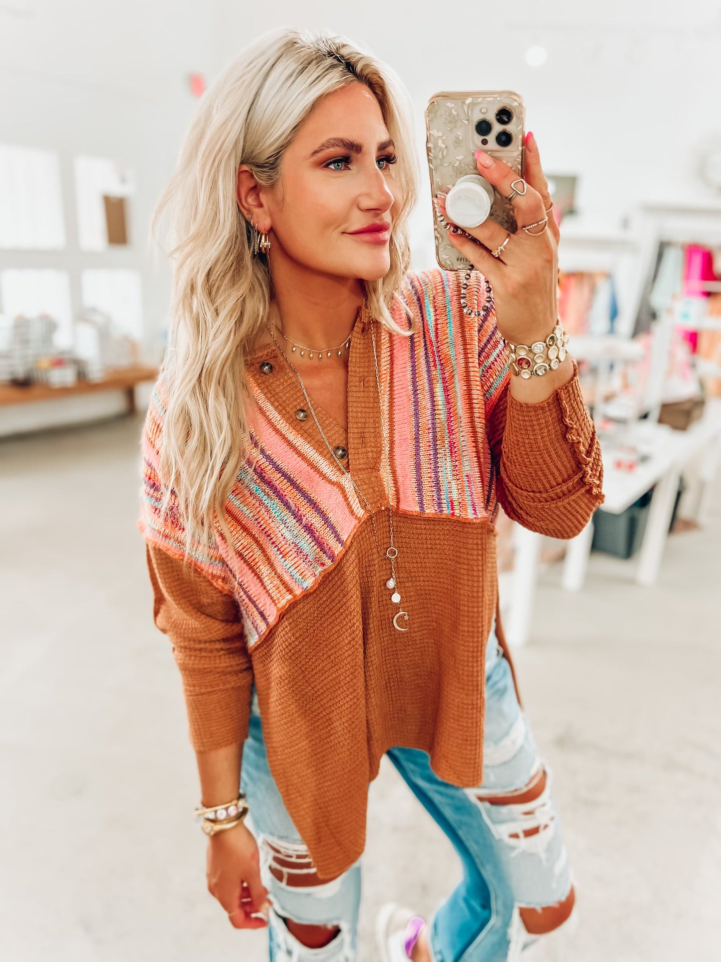 Becky Button Pullover
