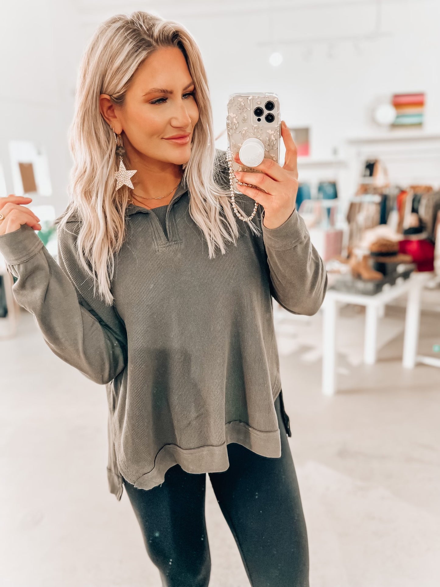 Winona Waffle Pullover
