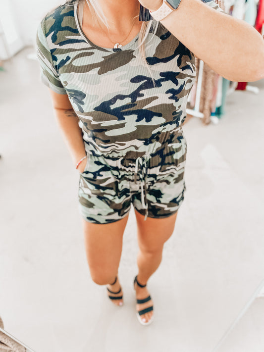 Kaley Camo Romper