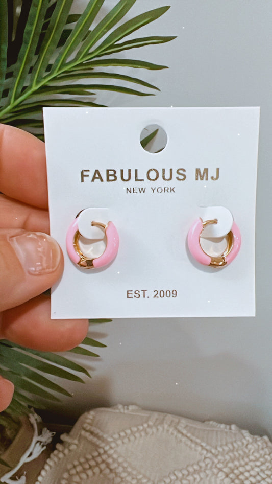 Baby Pink Huggie Hoops