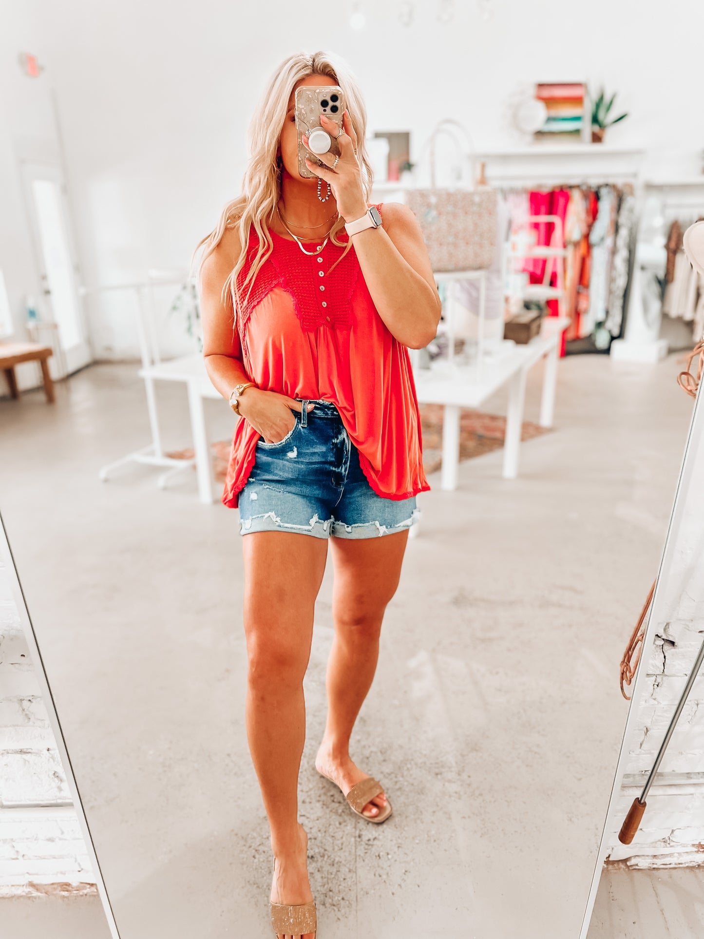 Sherri Vintage Coral Tank