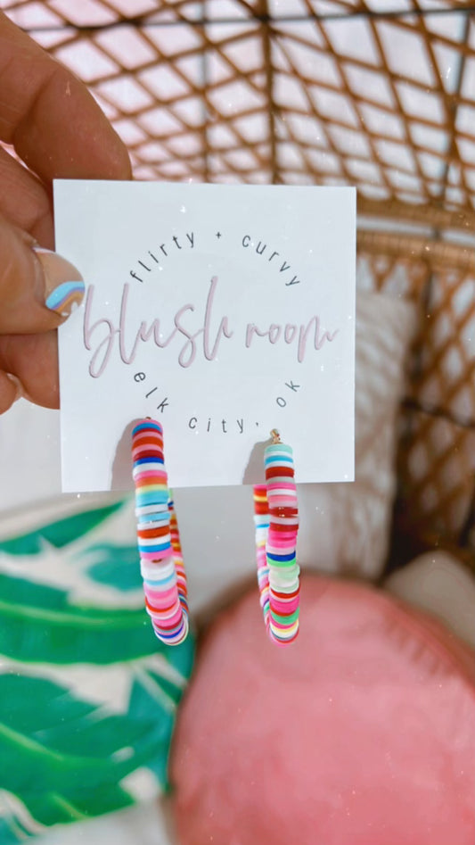 Rainbow Shell Hoops