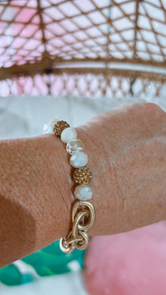 Gold Chain & Ivory Bracelet