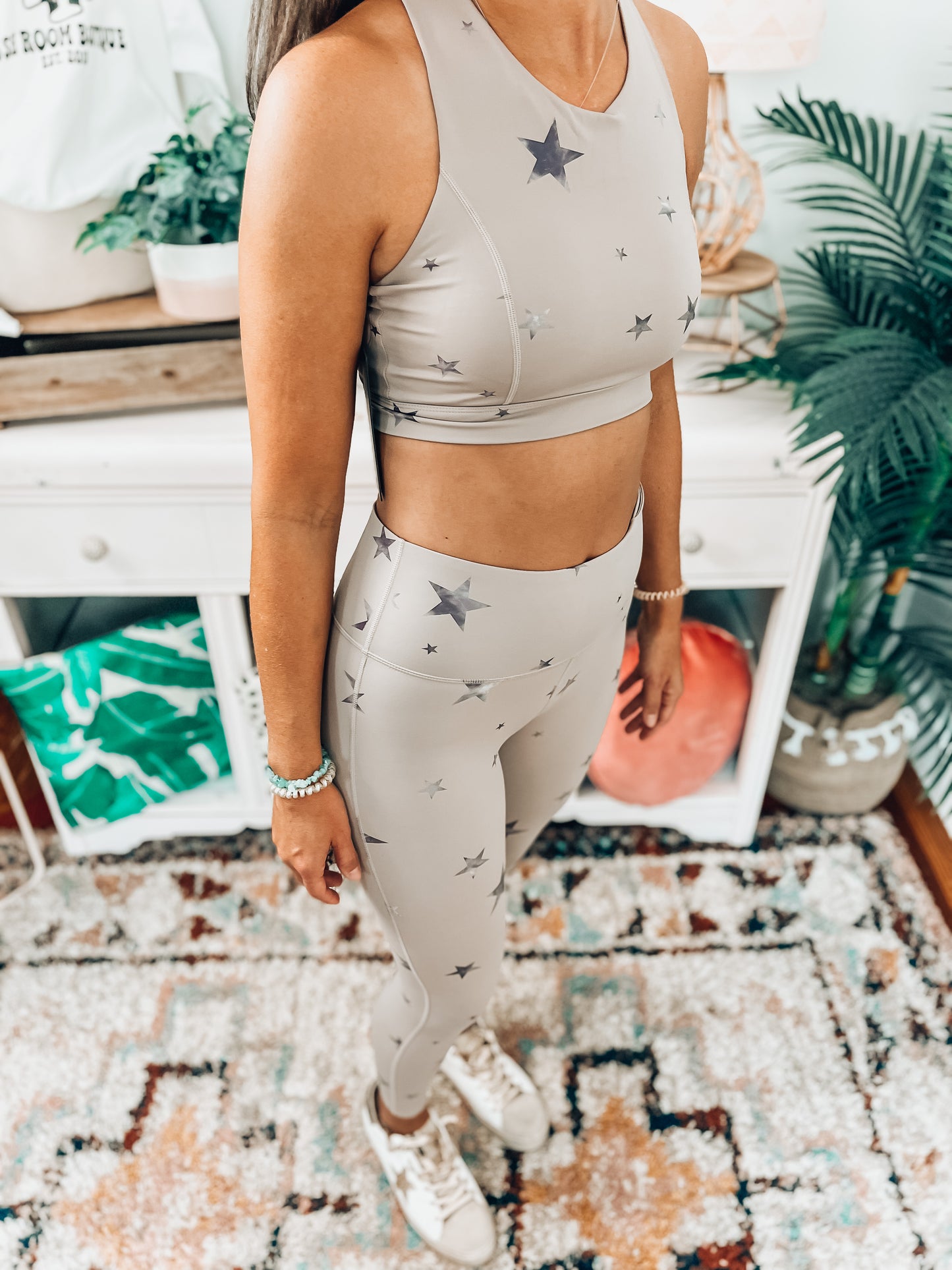 Marbled Stars Cross Back Sports Bra