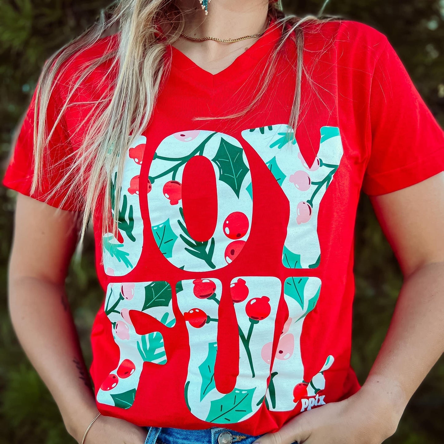 Joyful V-Neck Tee