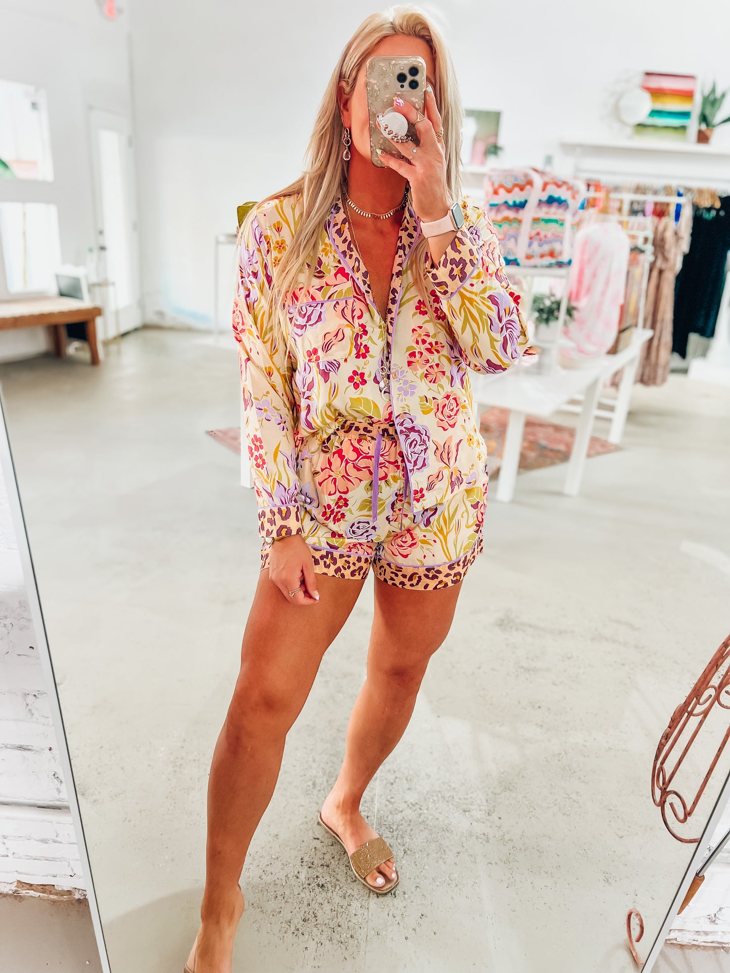 Floral Stencil PJ Set
