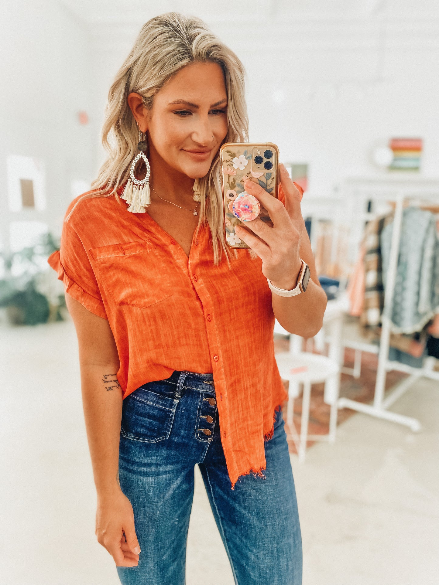 Sloan Button Top