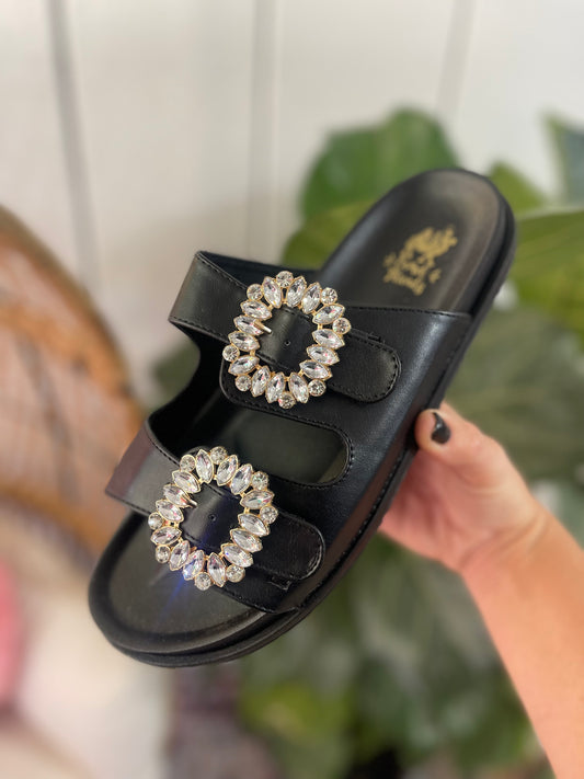 Gemma Bling Slides-Black