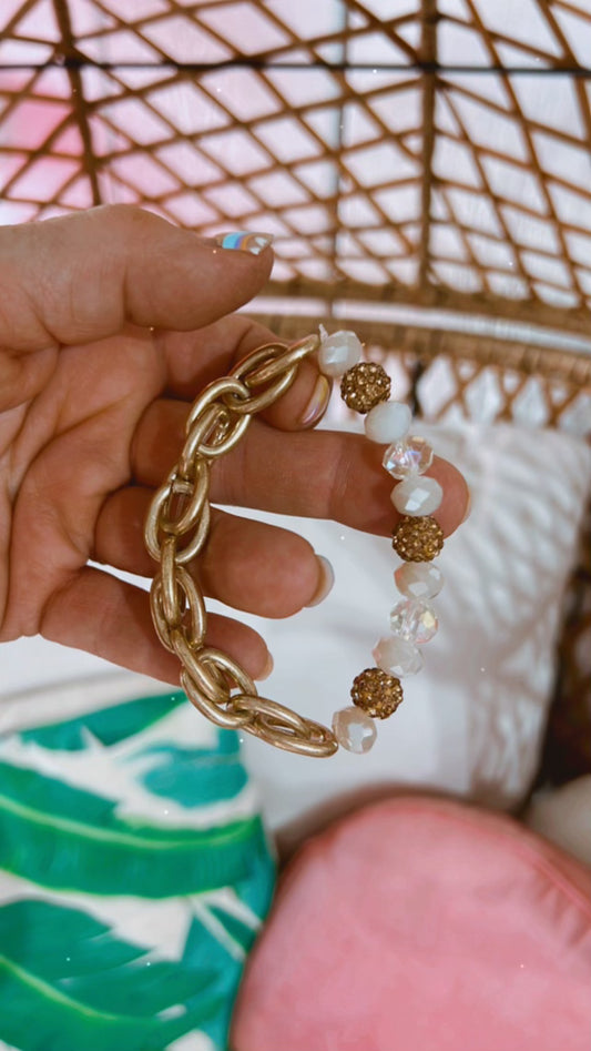 Gold Chain & Ivory Bracelet