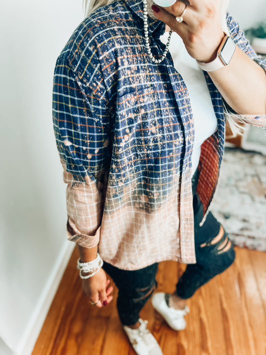 Color Me Blue Vintage Flannel - L