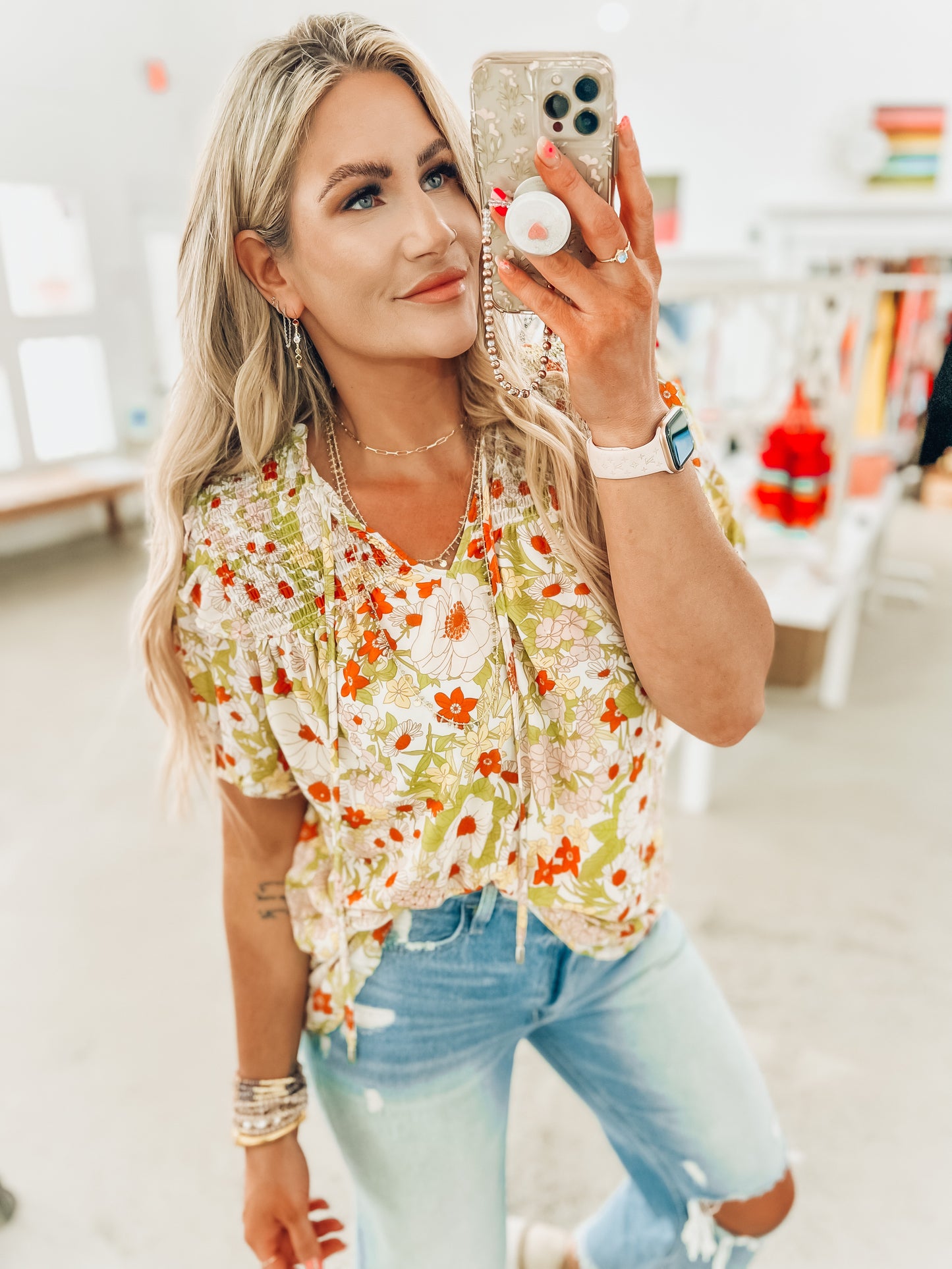 Freddie Mae Smocked Top