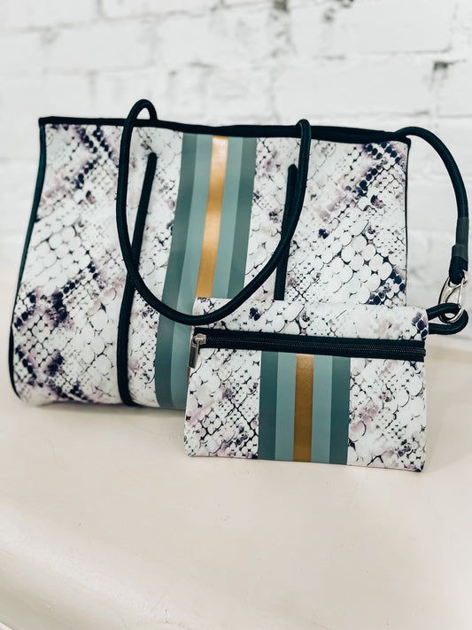 Neoprene Tote Set Snake