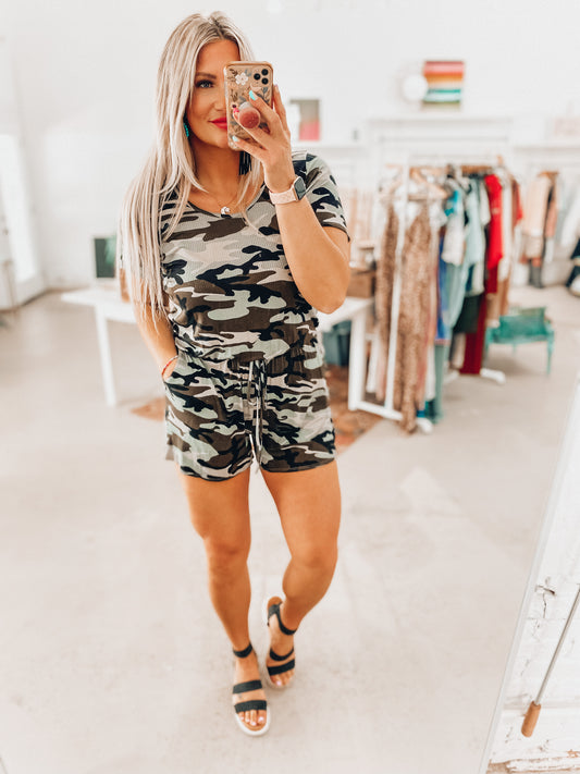 Kaley Camo Romper