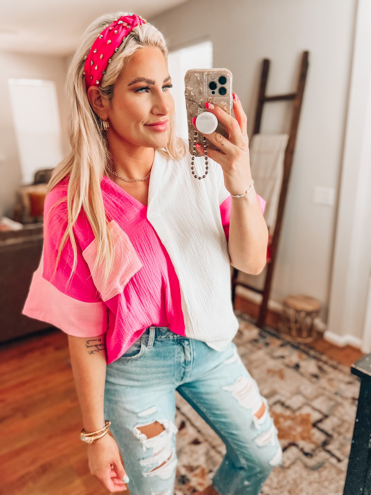 Taelynn Color Block Top
