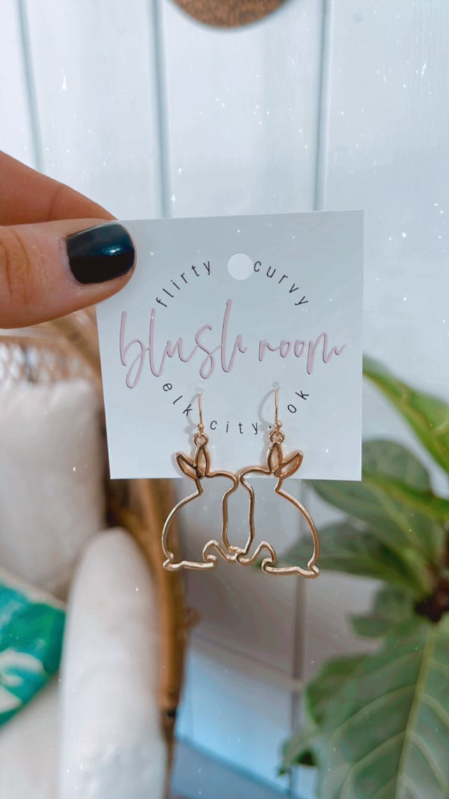 Gold Wire Bunny Earrings