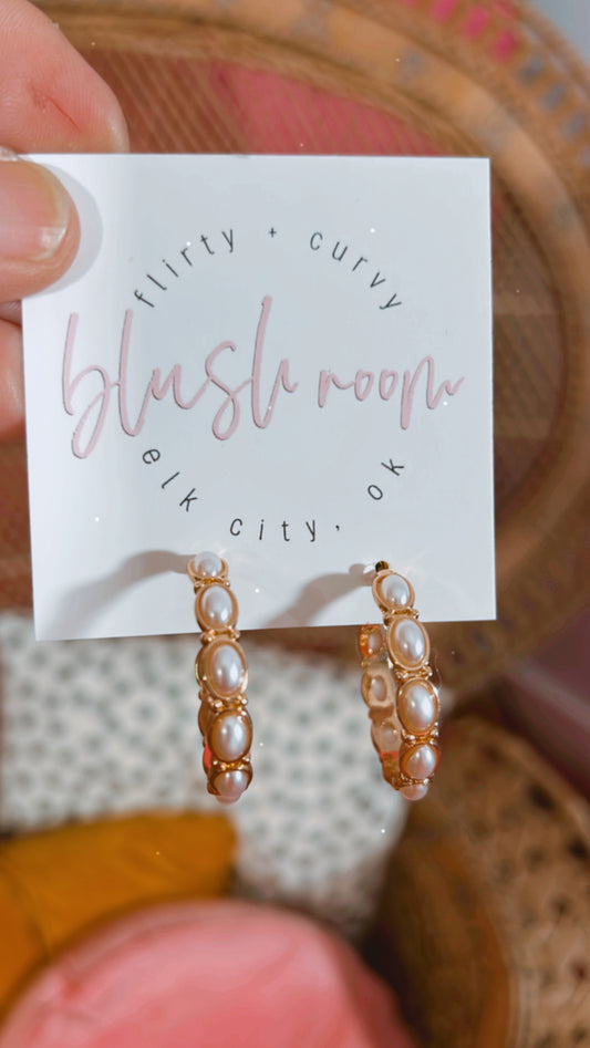 Pearl Hoop Earrings