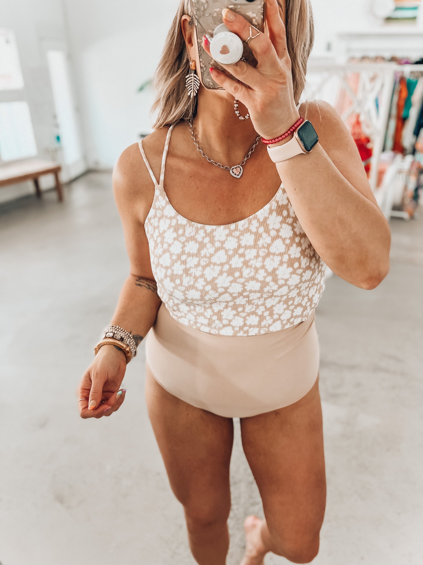 Tan Floral Reversible Bottoms